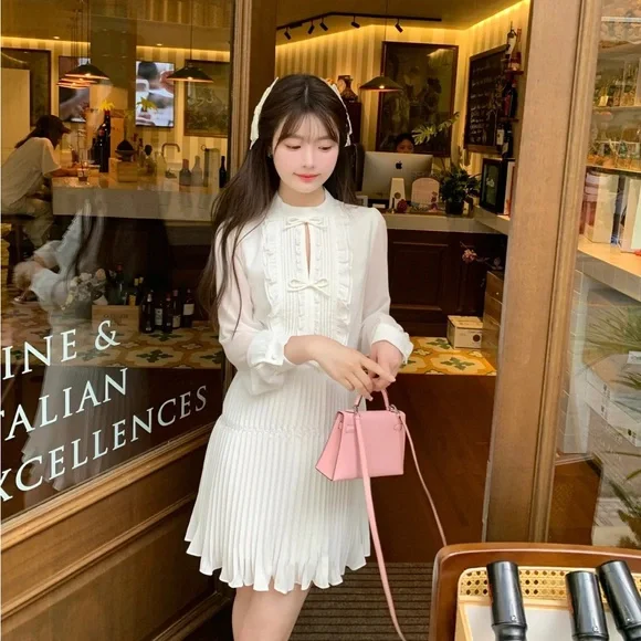 Self Portrait ruffled-bib flare mini dress - Picture 4 of 9